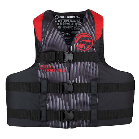 Full Throttle Adult Nylon Life Jacket - 2XL/4XL - Red/Black [112200-100-080-22] - Wholesaler Elite LLC