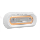 Black Oak low profile white marine spreader light with amber LED