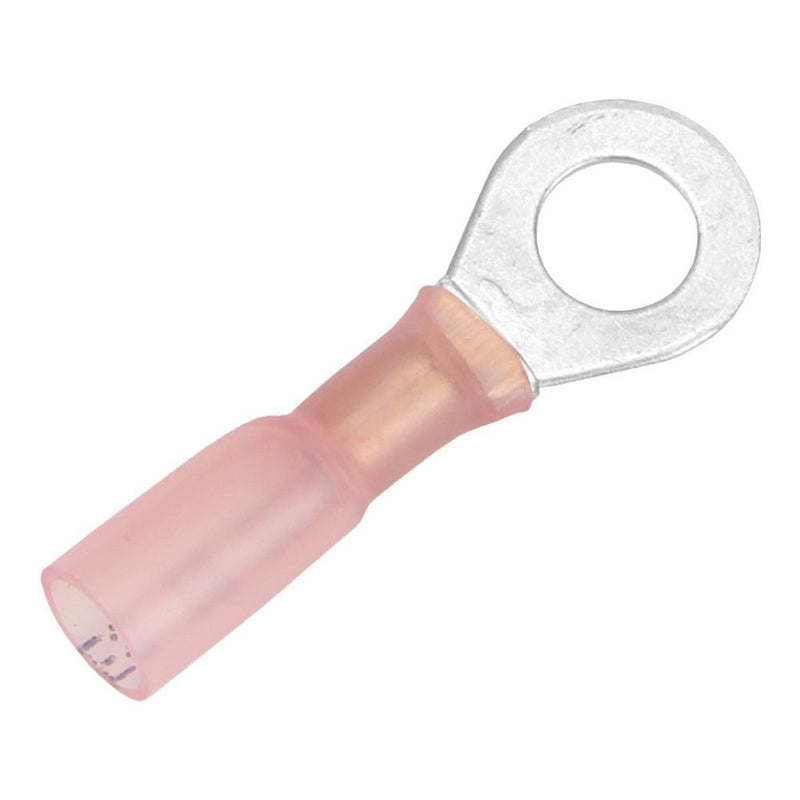 Pacer 22-18 AWG Heat Shrink Ring Terminal - 1/4" Stud Size - 100 Pack [TE18-14R-100] - Wholesaler Elite LLC