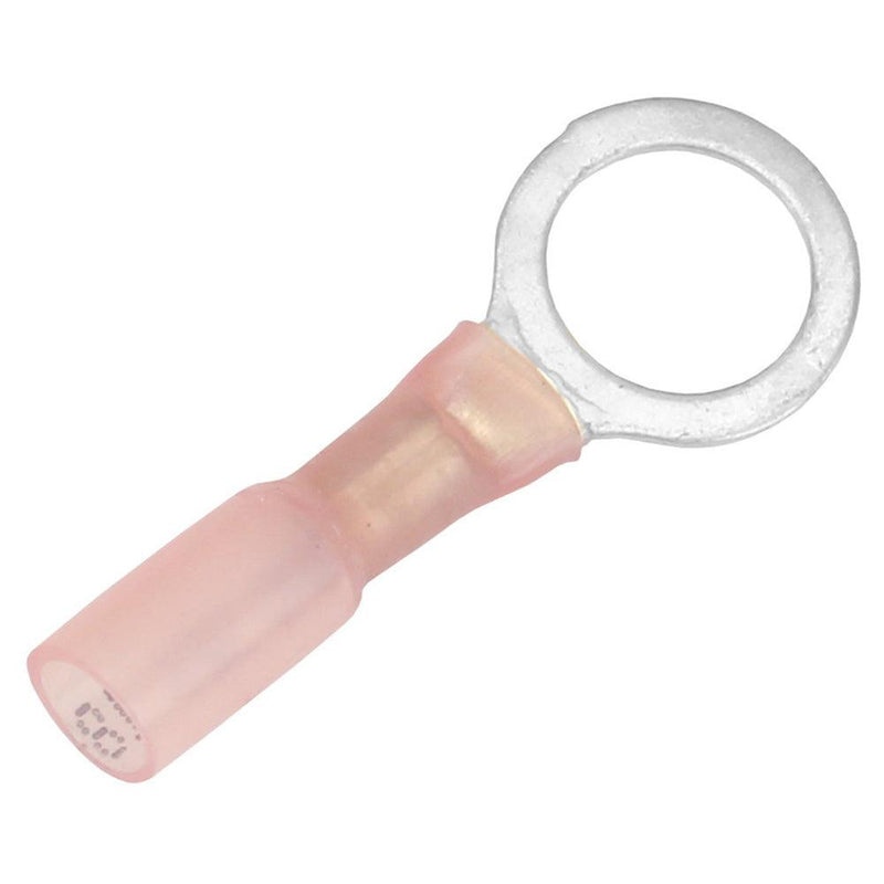 Pacer 22-18 AWG Heat Shrink Ring Terminal - 3/8" Stud Size - 25 Pack [TE18-38R-25] - Wholesaler Elite LLC
