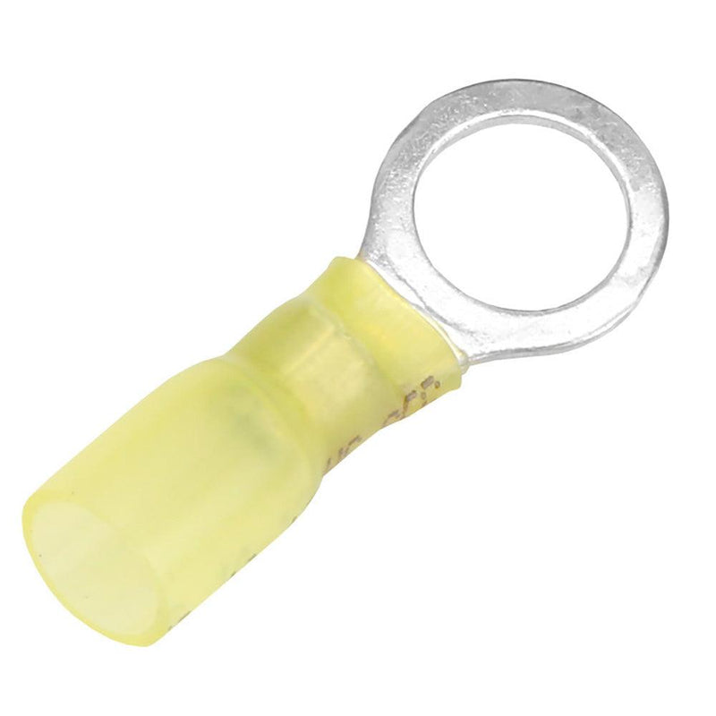 Pacer 12-10 AWG Heat Shrink Ring Terminal - 3/8" Stud Size - 25 Pack [TE10-38R-25] - Wholesaler Elite LLC