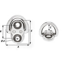 Wichard Folding Pad Eye - 6mm Diameter (15/64") - 2 Fixed Holes [6684W]