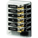 Blue Sea 5018 ST Glass Fuse Block w/out Negative Bus - 6 Circuit [5018] - Wholesaler Elite LLC