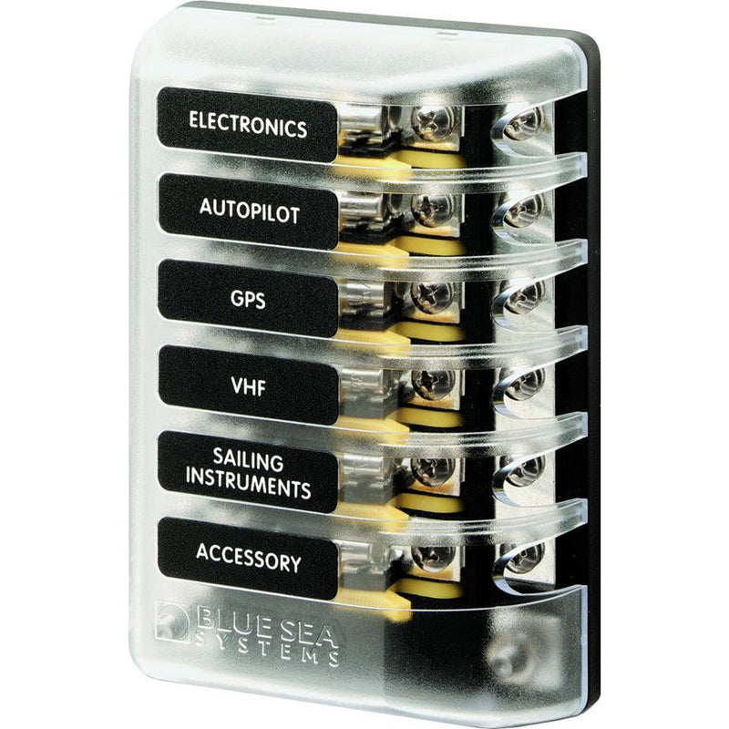 Blue Sea 5015 ST Glass Fuse Block w/Negative Bus [5015] - Wholesaler Elite LLC