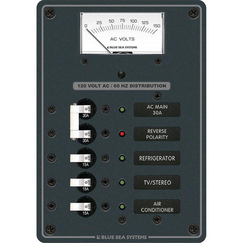 Blue Sea 8043 AC Main +3 Positions Toggle Circuit Breaker Panel - White Switches [8043] - Wholesaler Elite LLC