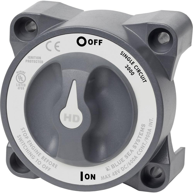 Blue Sea 3000 HD-Series Battery Switch Single Circuit ON/OFF [3000] - Wholesaler Elite LLC