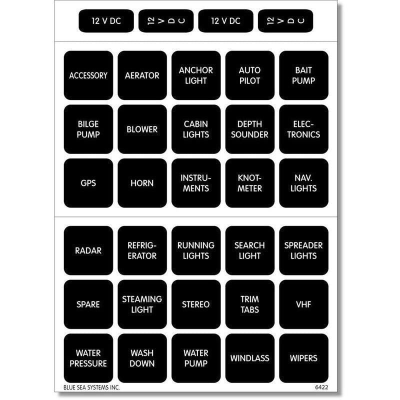 Blue Sea 4215 Square Format Label Set - 30 [4215] - Wholesaler Elite LLC