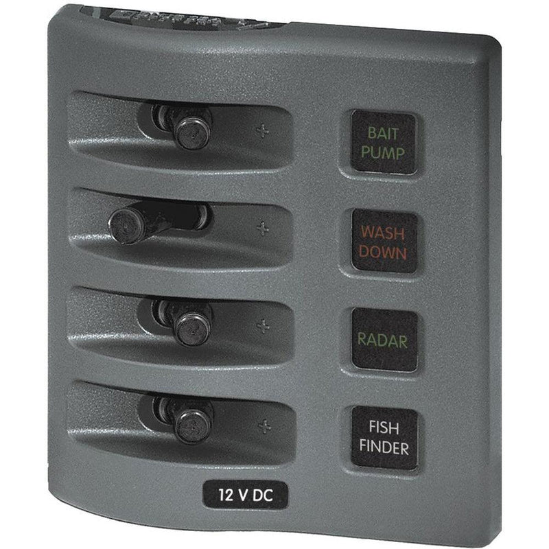 Blue Sea 4304 WeatherDeck Water Resistant Fuse Panel - 4 Position - Grey [4304] - Wholesaler Elite LLC