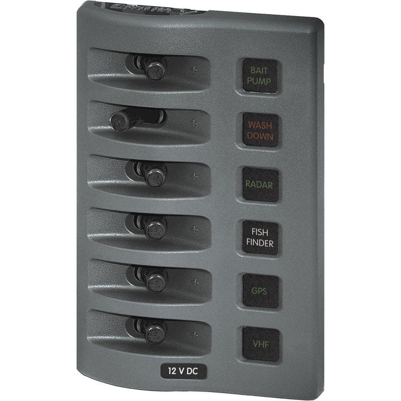 Blue Sea 4306 WeatherDeck Water Resistant Fuse Panel - 6 Position - Grey [4306] - Wholesaler Elite LLC
