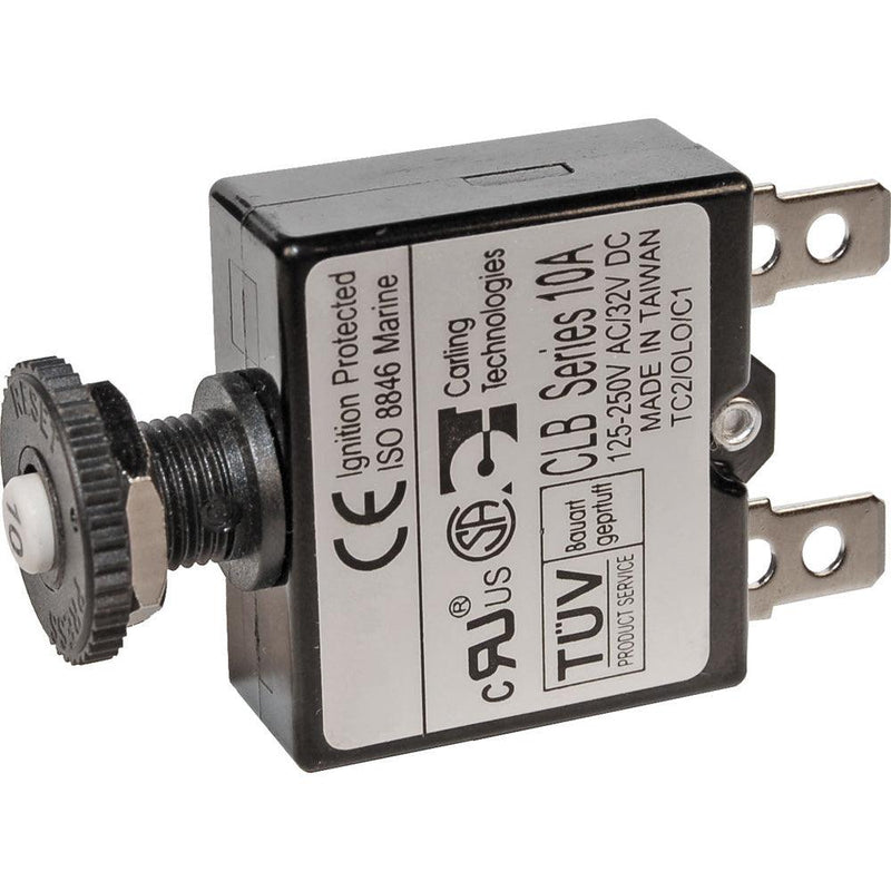Blue Sea 7054 10A Push Button Thermal with Quick Connect Terminals [7054] - Wholesaler Elite LLC