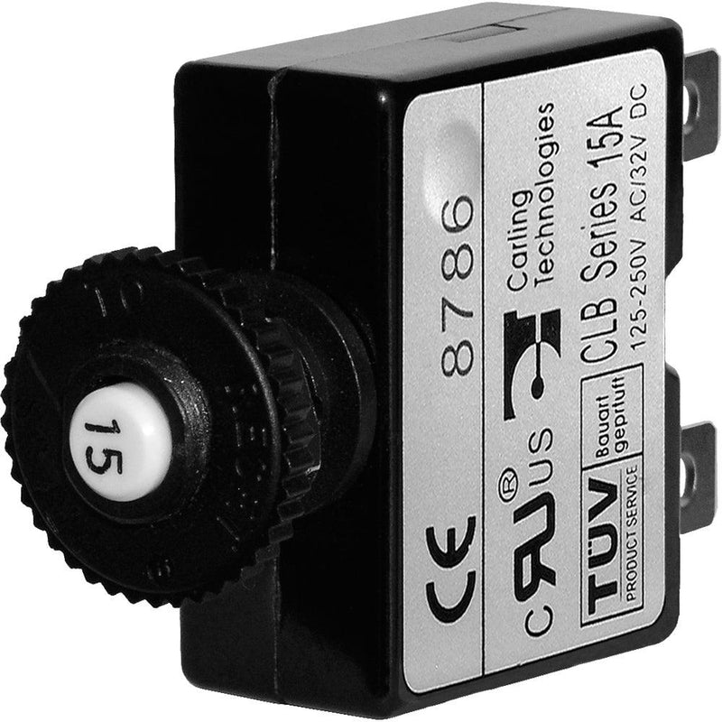 Blue Sea 7056 15A Push Button Thermal with Quick Connect Terminals [7056] - Wholesaler Elite LLC