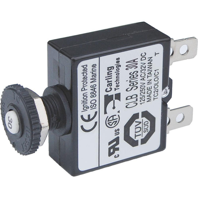 Blue Sea 7059 30A Push Button Thermal with Quick Connect Terminals [7059] - Wholesaler Elite LLC