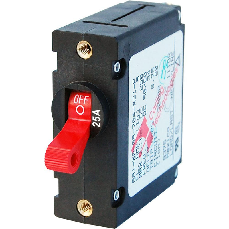 Blue Sea 7217 AC / DC Single Pole Magnetic World Circuit Breaker - 25 Amp Red [7217] - Wholesaler Elite LLC