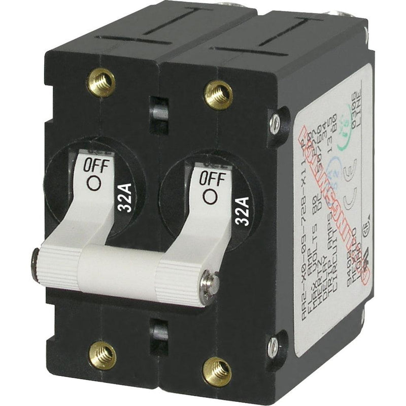 Blue Sea 7295 A-Series Double Pole Toggle - 32A - White [7295] - Wholesaler Elite LLC