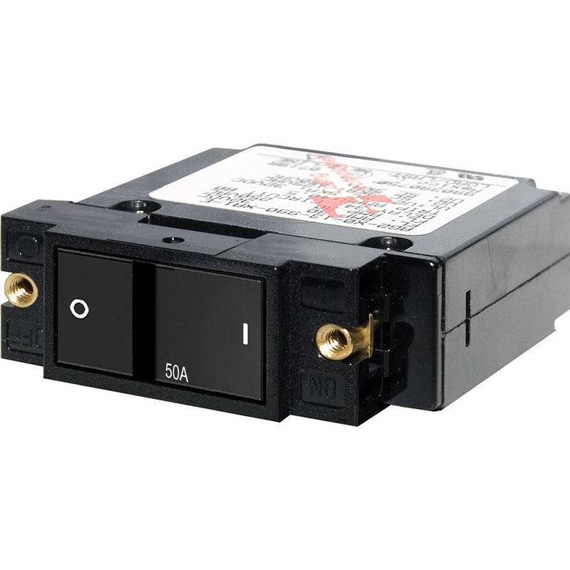 Blue Sea 7408 Single Pole Small Case 2" Flat Rocker Circuit Breaker - 50 Amp [7408] - Wholesaler Elite LLC