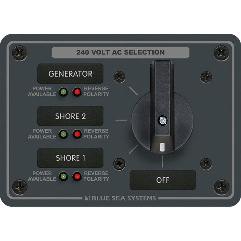 Blue Sea 8361 AC Rotary Switch Panel 65 Ampere 3 Positions + OFF, 3 Pole [8361] - Wholesaler Elite LLC