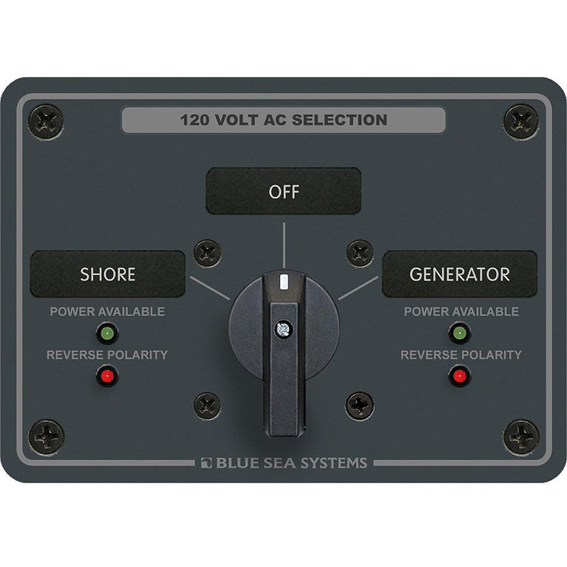 Blue Sea 8367 AC Rotary Switch Panel 30 Ampere 2 Positions + OFF, 2 Pole [8367] - Wholesaler Elite LLC