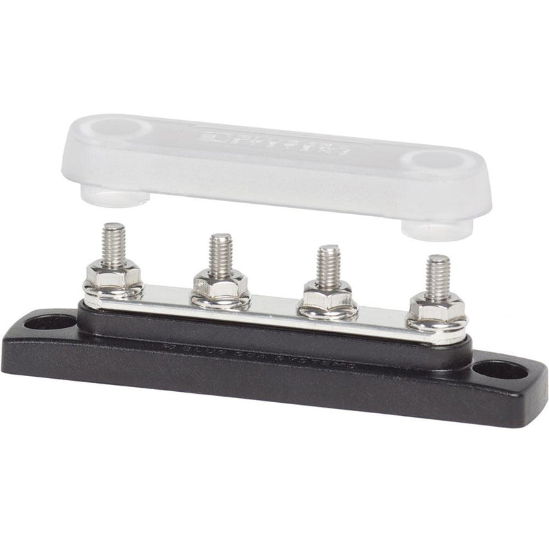 Blue Sea 2315 MiniBus 100 Ampere Common BusBar 4 x 10-32 Stud Terminal with Cover [2315] - Wholesaler Elite LLC