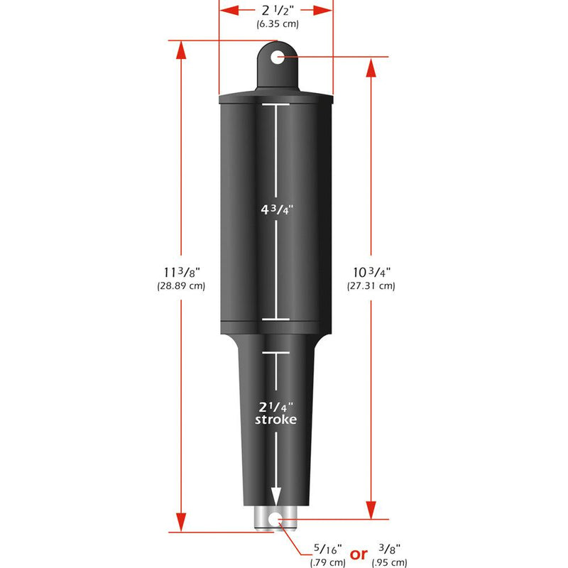 Lenco 101XD Extreme Duty Actuator - 24v - 2 1/4" Stroke - 3/8" Hardware [15063-001] - Wholesaler Elite LLC