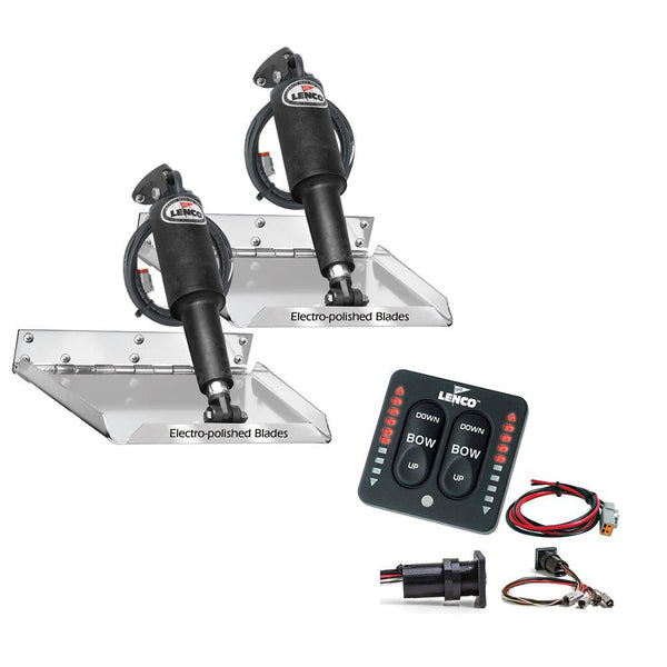 Lenco 12" x 9" Standard Performance Trim Tab Kit w/LED Indicator Switch Kit 12V [RT12X9I] - Wholesaler Elite LLC