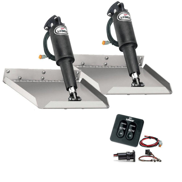 Lenco 9" x 9" Edgemount Trim Tab Kit w/Standard Tactile Switch Kit 12V [TT9X9E] - Wholesaler Elite LLC