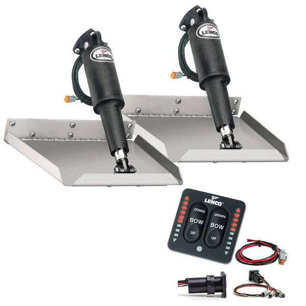 Lenco 9" x 9" Edgemount Trim Tab Kit w/LED Indicator Switch Kit 12V [TT9X9EI] - Wholesaler Elite LLC