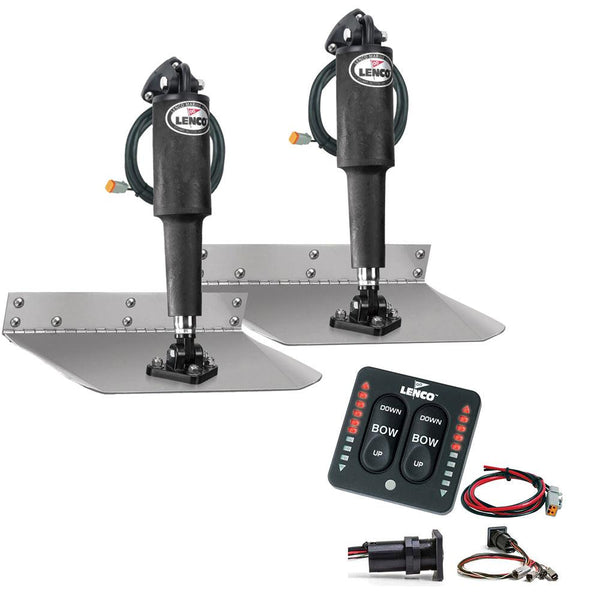 Lenco 9" x 9" Standard Trim Tab Kit w/LED Indicator Switch Kit 12V [TT9X9I] - Wholesaler Elite LLC