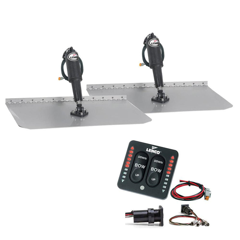 Lenco 12" x 24" Standard Trim Tab Kit w/LED Indicator Switch Kit 12V [TT12X24I] - Wholesaler Elite LLC