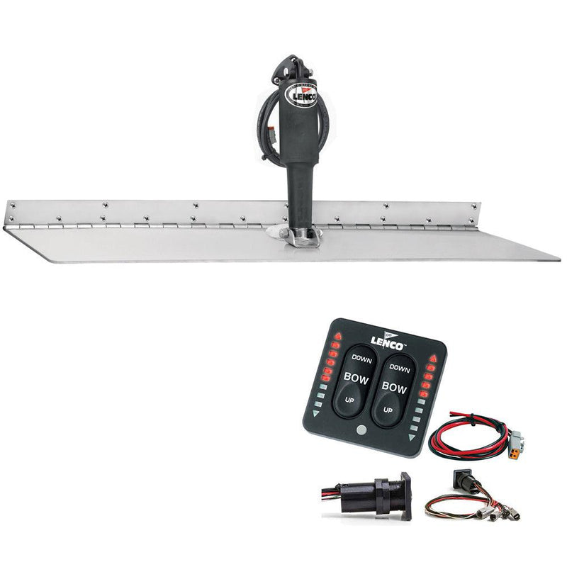 Lenco 12" x 24" Super Strong Trim Tab Kit w/LED Indicator Switch Kit 12V [TT12X24SSI] - Wholesaler Elite LLC