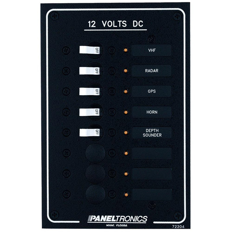 Paneltronics Standard DC 8 Position Breaker Panel w/LEDs [9972204B] - Wholesaler Elite LLC