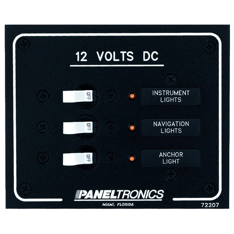 Paneltronics Standard DC 3 Position Breaker Panel w/LEDs [9972207B] - Wholesaler Elite LLC