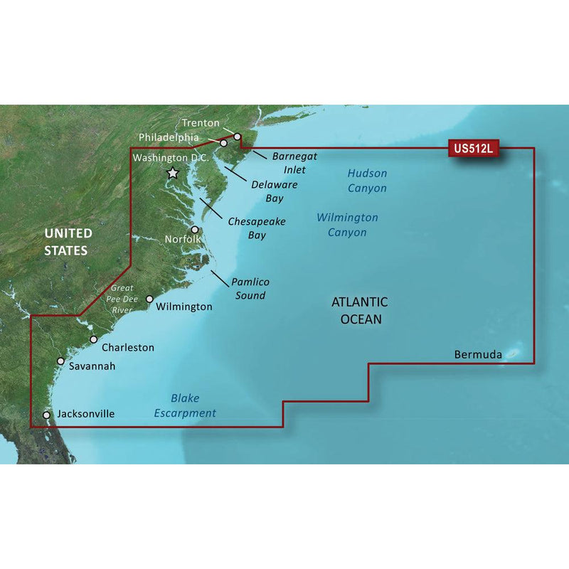 Garmin BlueChart g3 Vision HD - VUS512L - Mid-Atlantic - microSD/SD [010-C0741-00] - Wholesaler Elite LLC