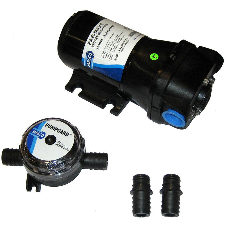 Jabsco PAR-Max 3 Shower Drain Pump 12V 3.5 GPM [31610-0092] - Wholesaler Elite LLC