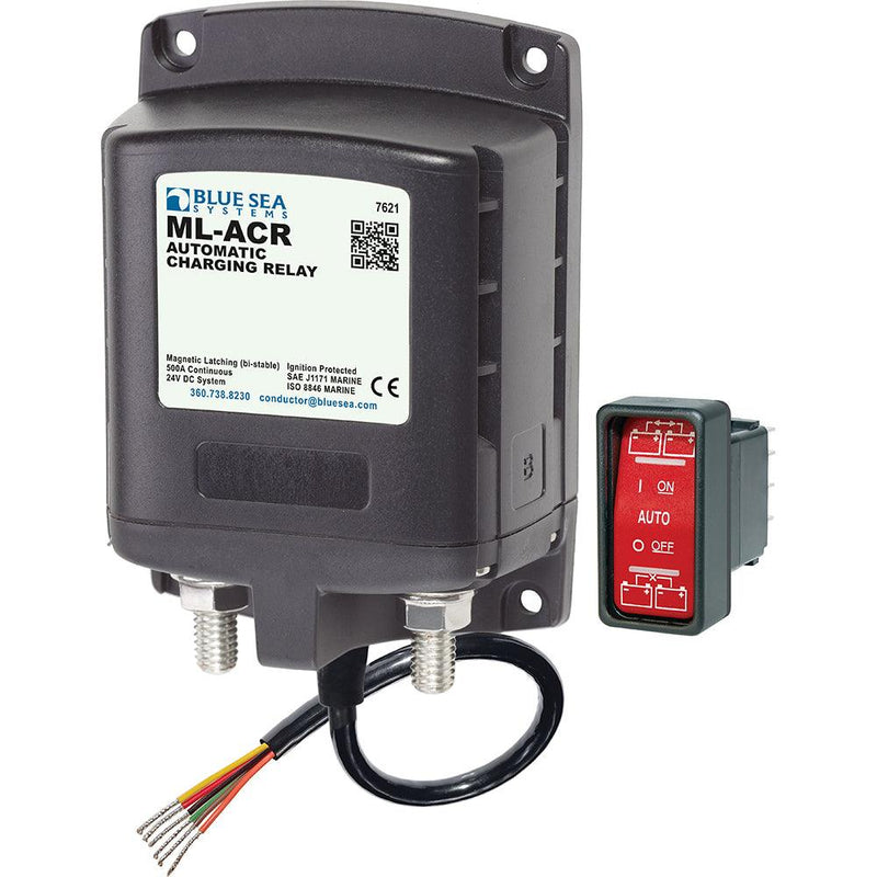 Blue Sea 7621 ML-Series Automatic Charging Relay (Magnetic Latch) 24V DC [7621] - Wholesaler Elite LLC