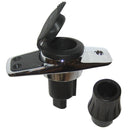 Perko chrome locking collar pole light base with black cover