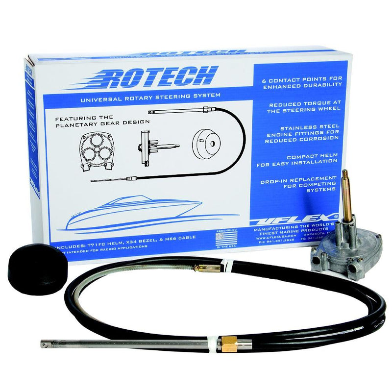 UFlex Rotech 9' Rotary Steering Package - Cable, Bezel, Helm [ROTECH09FC] - Wholesaler Elite LLC