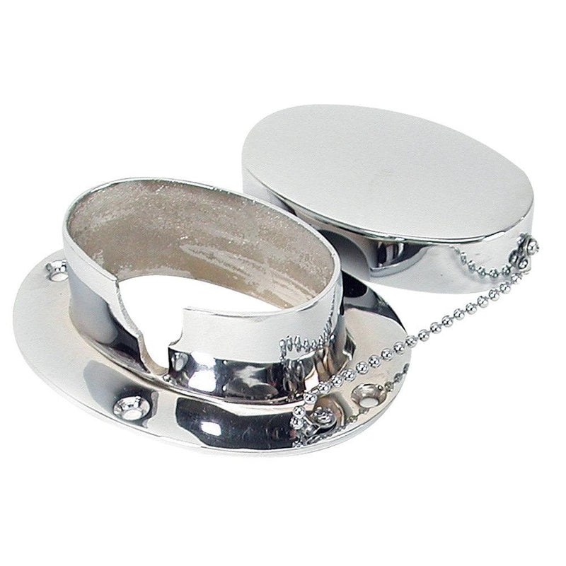 Whitecap Chain & Rope Deck Pipe 4" x 2-1/4" Chrome Plate [S-114C] - Wholesaler Elite LLC