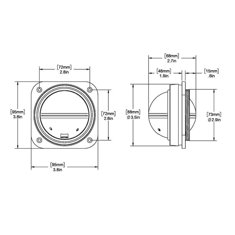 Ritchie V-527 Kayak Compass - Bulkhead Mount - White Dial [V-527] - Wholesaler Elite LLC