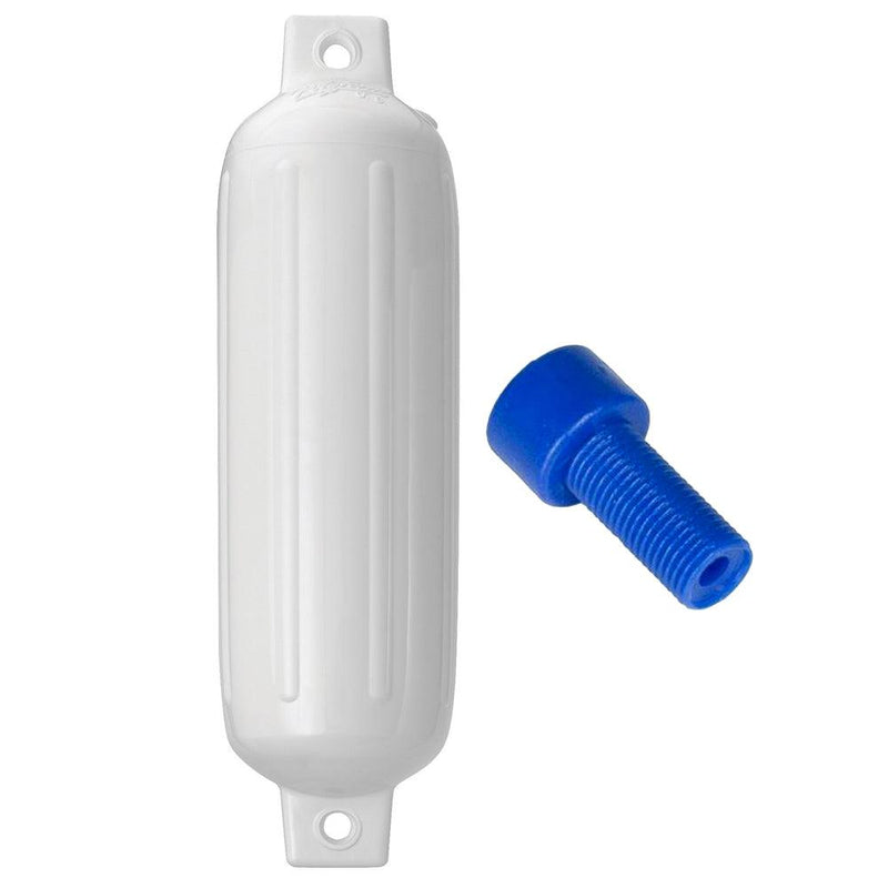 Polyform G-3 Twin Eye Fender 5.5" x 19" - White w/Adapter [G-3-WHITE] - Wholesaler Elite LLC