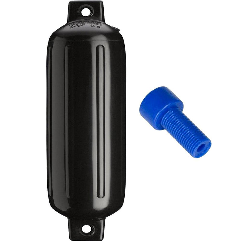 Polyform G-4 Twin Eye Fender 6.5" x 22" - Black w/Adapter [G-4-BLACK] - Wholesaler Elite LLC