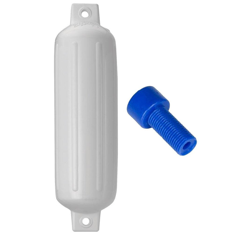 Polyform G-4 Twin Eye Fender 6.5" x 22" White w/Adapter [G-4-WHITE] - Wholesaler Elite LLC