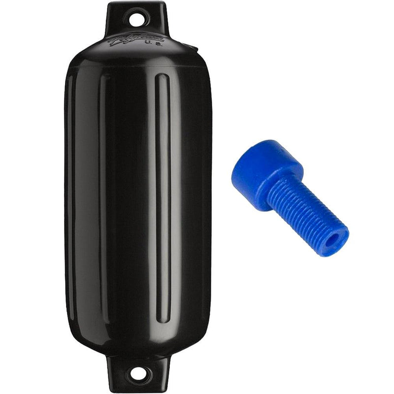 Polyform G-5 Twin Eye Fender 8.8" x 26.8" - Black w/Adapter [G-5-BLACK] - Wholesaler Elite LLC