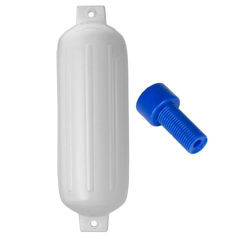 Polyform G-5 Twin Eye Fender 8.8" x 26.8" - White w/Adapter [G-5-WHITE] - Wholesaler Elite LLC