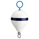 Polyform 13.5" CM Mooring Buoy w/Steel Iron - White Blue Stripe [CM-2 WH-STR] - Wholesaler Elite LLC