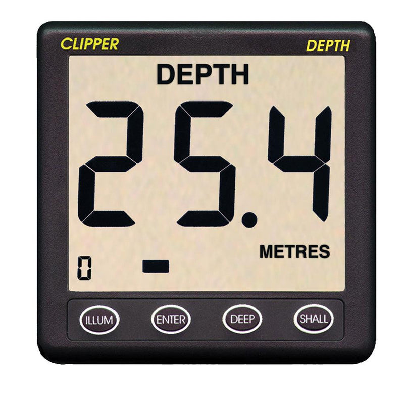 Clipper Depth Instrument w/Thru Hull Transducer & Cover [CL-D] - Wholesaler Elite LLC