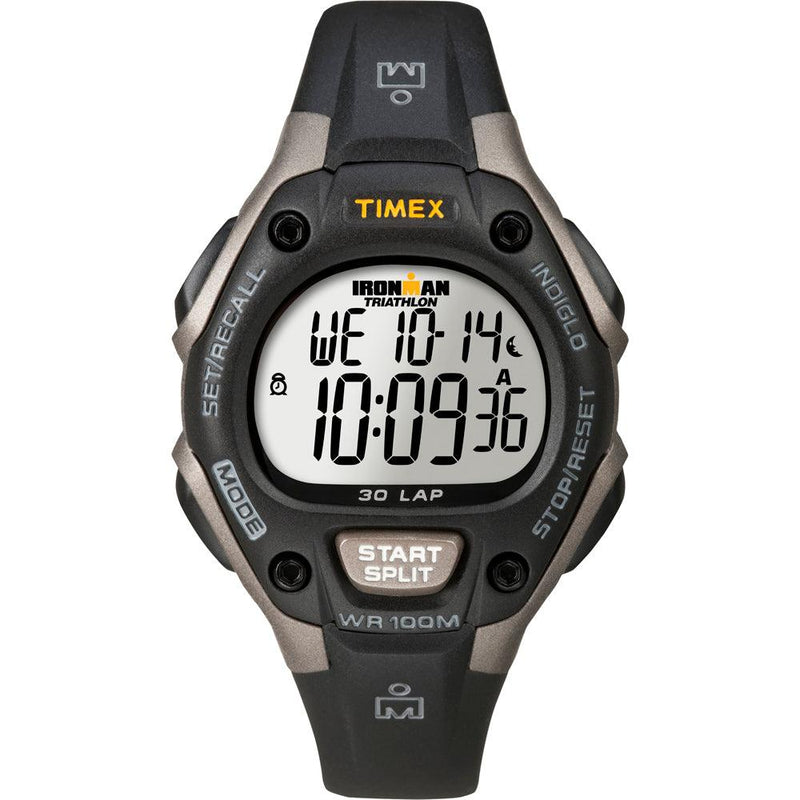 Timex Ironman Triathlon 30 Lap Mid Size - Black/Silver [T5E961] - Wholesaler Elite LLC