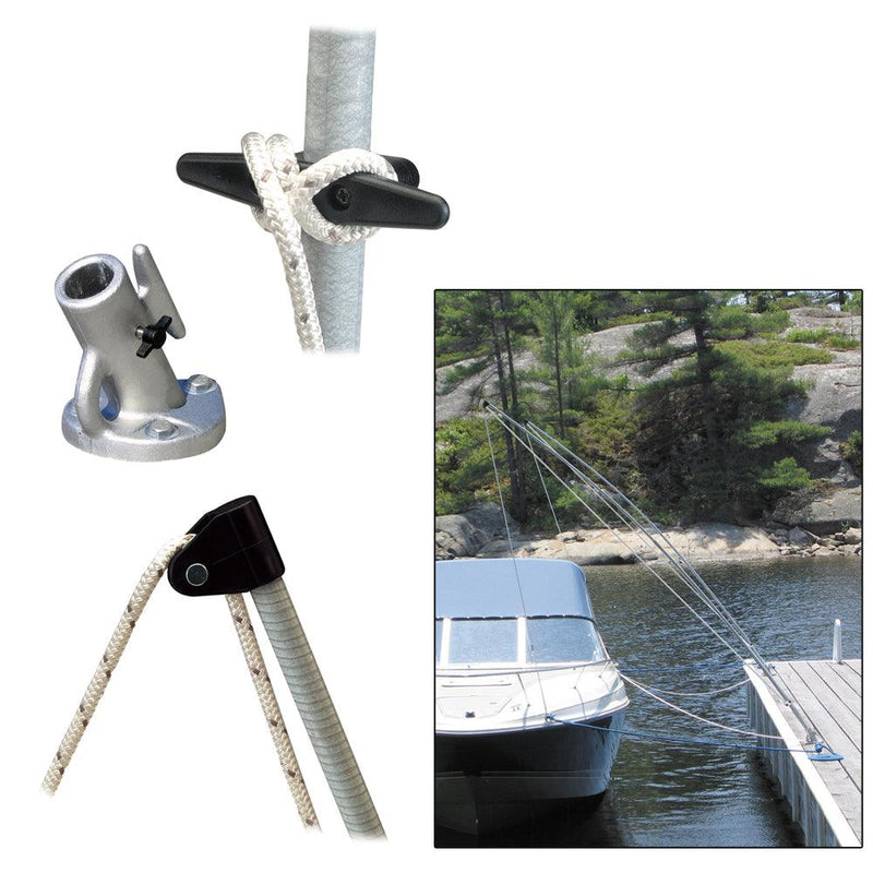 Dock Edge Premium Mooring Whips 2PC 12ft 5,000 LBS up to 23ft [3400-F] - Wholesaler Elite LLC