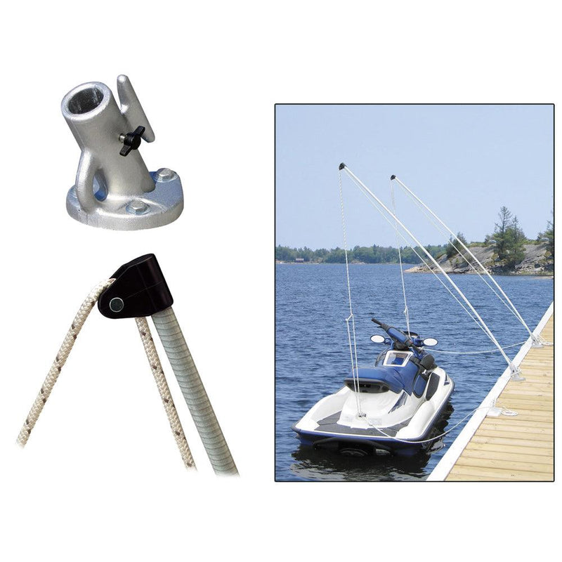 Dock Edge Economy Mooring Whips 2PC 12ft 4000 LBS up to 23 ft [3120-F] - Wholesaler Elite LLC