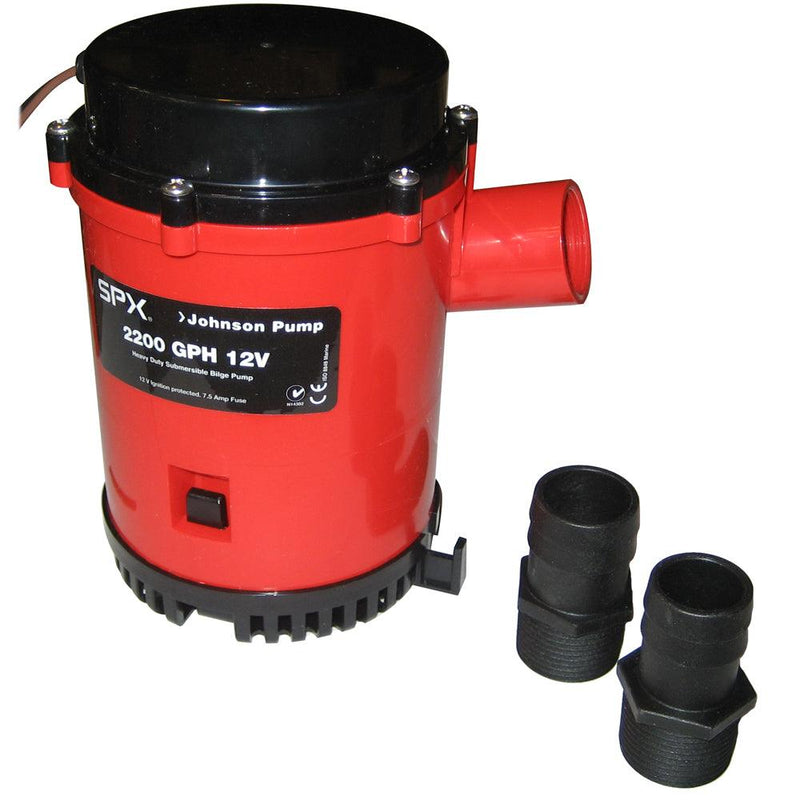 Johnson Pump 2200 GPH Bilge Pump 1-1/8" Hose 12V Threaded Port [22004] - Wholesaler Elite LLC