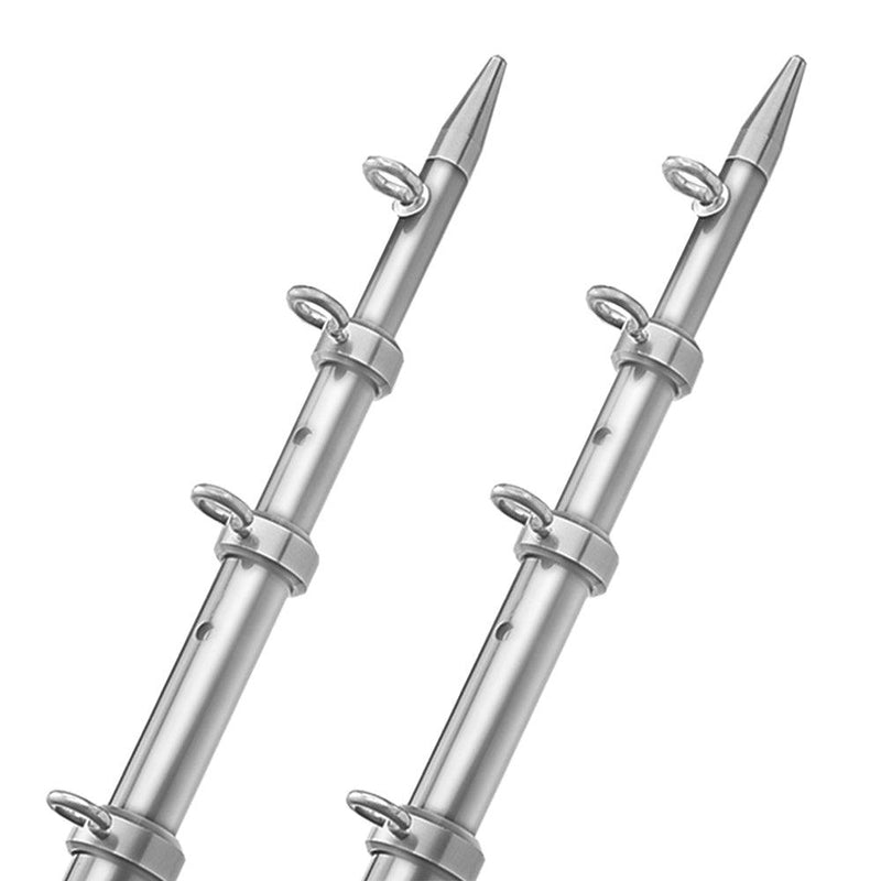 TACO 15' Telescopic Outrigger Poles HD 1-1/2" - Silver/Silver [OT-0542VEL15-HD] - Wholesaler Elite LLC
